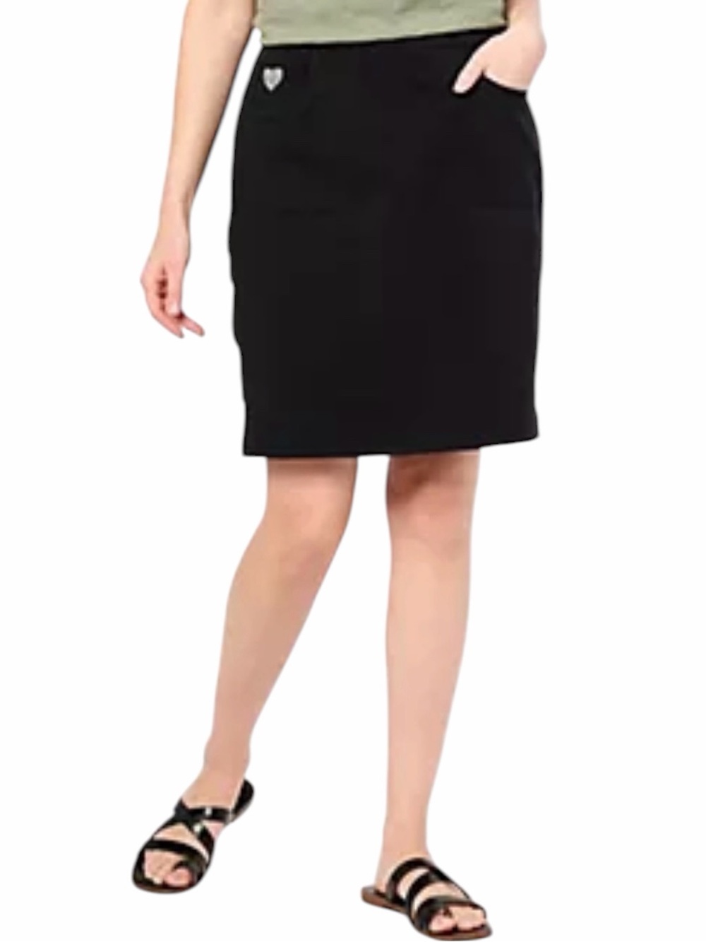 "As Is" Quacker Factory DreamJeannes Black Pull On Skort Size XS